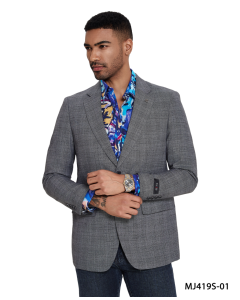 Tazio Men's Classic Sport Coat - Glen Check