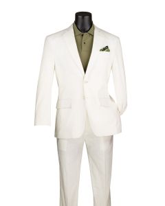 CCO Men's Outlet 2 Piece Modern Fit Linen Suit - Light Colors