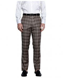 Tazio Men's Skinny Fit Pants - Glen Check