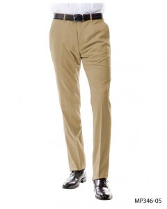 Men's Modern Fit Dark Brown Velvet Flat Front Pant