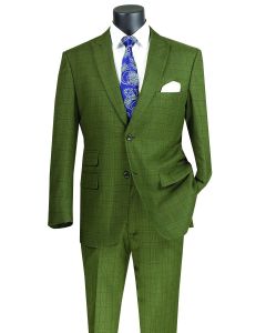 Vinci Men's Outlet 2 Piece Modern Fit Suit - Light Windowpane