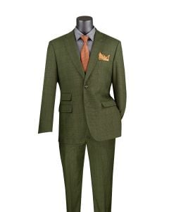 Vinci Men's 2 Piece Modern Fit Suit - Light Windowpane