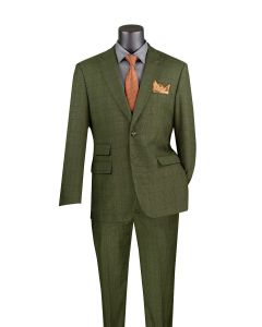 Vinci Men's Outlet 2 Piece Modern Fit Suit - Light Windowpane