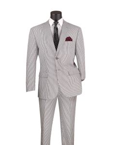 Vinci Men's 2 Piece Seersucker Suit - Notch Lapel