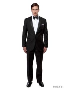 Bryan Michaels Men's 2pc Slim Fit Tuxedo - Satin Lapel with Trim