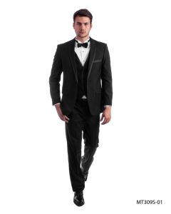 Bryan Michaels Men's 3pc Slim Fit Tuxedo - Satin Trim