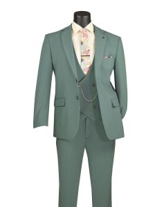 Green Suit Stretch Fabric Cinchable Waistband