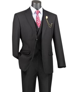 Vinci Men's Outlet 3 Piece Modern Fit Suit - Bold Solid Colors