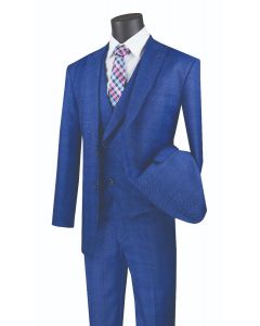 Vinci Men's 3 Piece Modern Fit Suit - Stylish Vest