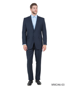 CCO Men's Outlet 2 Piece Modern Fit 100% Wool Suit - Solid Colors