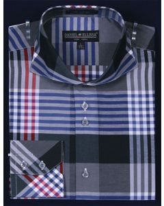 Daniel Ellissa Men's Outlet Fashion Dress Shirt - Multi Checker