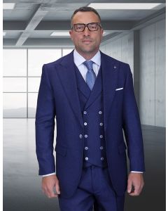 Sapphire Blue Suits for Gents Mens Formal Wear Peak Lapel Suit Jacket