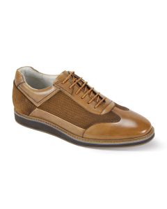 Giovanni Men's Leather Sneaker Style - Fabric Accent