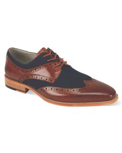 Giovanni Men's Leather Dress Shoe - Fabric Accent 
