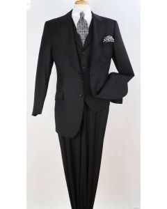 Apollo King Men's 100% Wool 3pc Fashion Suit - Stylish Peak Lapel