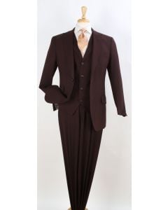Apollo King Men's 3pc 100% Wool Suit - Fashion Peak Lapel