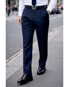 Navy Mens Pleated Pants