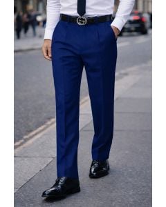 Navy Mens Pleated Pants