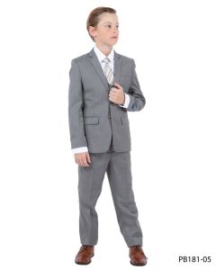 CCO Boy's Outlet 5 Piece Suit with Shirt & Tie - Sharkskin