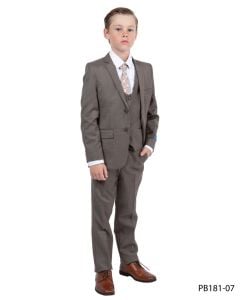 CCO Boy's Outlet 5 Piece Suit with Shirt & Tie - Sharkskin