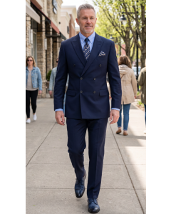 Navy Suit and Peak Lapel Double Breasted Suits