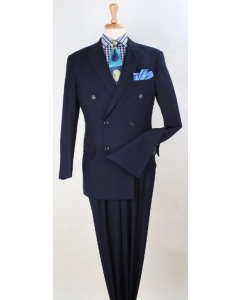 Royal Diamond Men's 2pc Double Breasted Suit - Pleated Pants