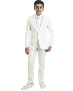CCO Outlet Boy's 5 Piece Suit with Shirt & Tie - U Shaped Vest