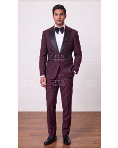 Burgundy Tuxedo Mens Fancy Tuxedos Peak Lapel