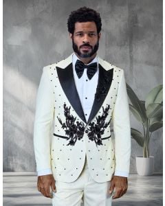Off White Tuxedo Mens Tuxedo Peak Lapel