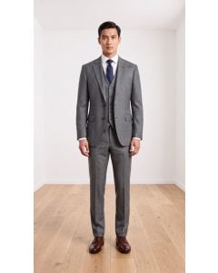 Statement Men's Outlet 3 Piece 100% Wool Modern Fit Suit - Tone on Tone Plaid