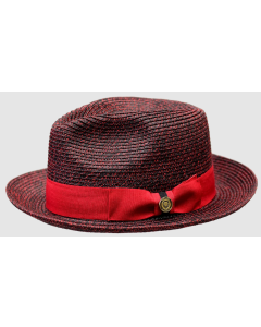 Bruno Capelo Men's Fedora Style Straw Hat - Tone on Tone