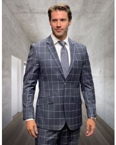 Statement Men's 100% Wool 2 Piece Suit - Layered Patterns