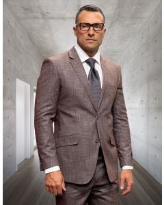 Statement Men's 100% Wool 2 Piece Suit - Textured Design
