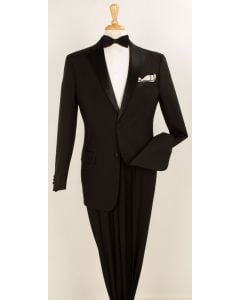 Royal Diamond Outlet Men's 2pc Wool Feel Tuxedo - Pleated Pants