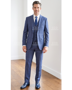 Statement Men's Outlet 3 Piece 100% Wool Plaid Suit - Modern Fit