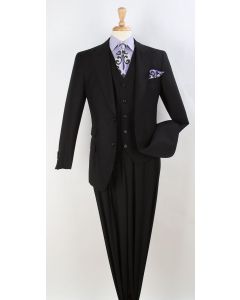 Apollo King Men's 3 Piece Wool Feel Fashion Outlet Suit - 2 Button