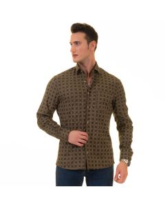 Gravity by Statement Men's Long Sleeve 100% Cotton Shirt - Unique Styles