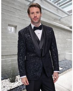 Statement Men's 3 Piece Modern Fit Tuxedo - Lace Design