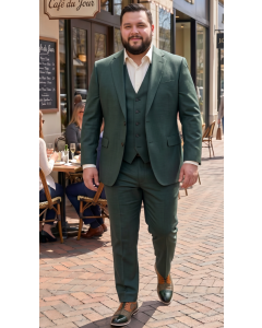 Statement Men's Outlet 3 Piece 100% Wool Modern Fit Suit - Subtle Textured