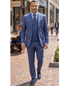 Steel Blue Suit Sleek Suits Modern Fit Suit for Men