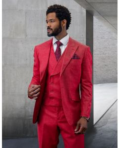 Statement Men's 100% Wool 3 Piece Suit - Light Texture