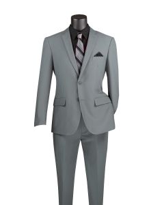 Vinci Men's 2 Piece Poplin Discount Suit - Slim Fit