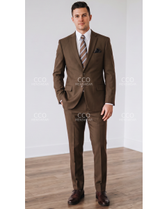CCO Men's 2 Piece Poplin Outlet Suit - Slim Fit