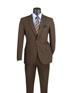 CCO Men's 2 Piece Poplin Outlet Suit - Slim Fit