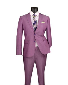 Vinci Men's 2 Piece Slim Fit Suit - Textured Weave