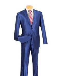 Vinci Men's Outlet 2 Piece Slim Fit Suit - Fashion Sharkskin