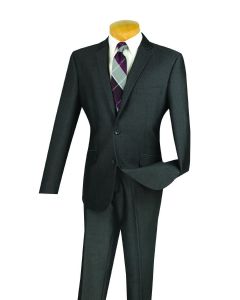 Vinci Men's 2 Piece Slim Fit Suit - Textured Weave