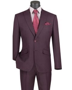 Vinci Men's Outlet 2 Piece Slim Fit Suit - Accented Windowpane