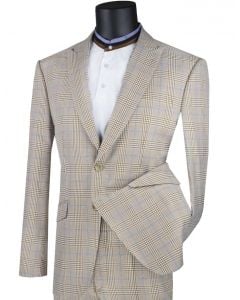 CCO Men's Outlet 2 Piece Slim Fit Suit - Accented Windowpane
