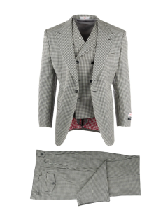 Tiglio Rosso Men's 3 Piece 100% Wool Suit - Wide Leg Pants